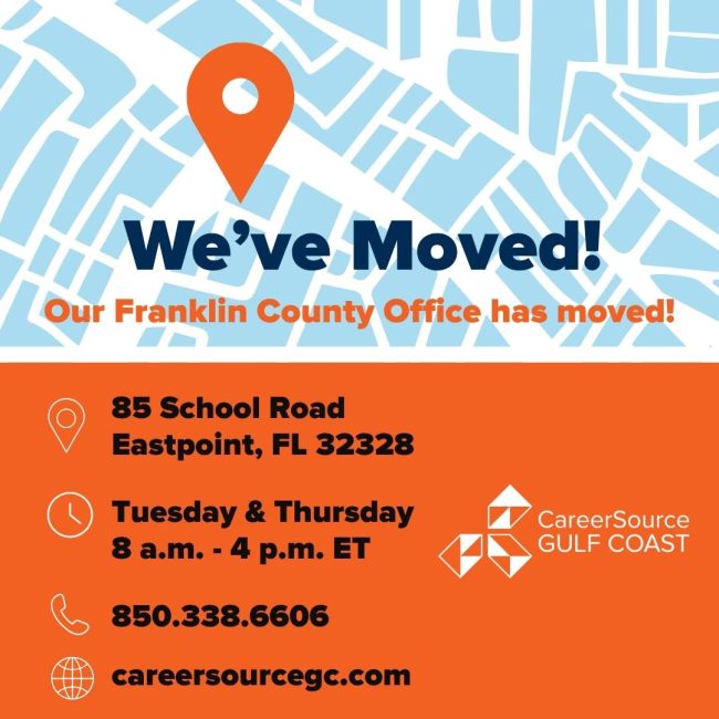 Franklin County Office New Address Franklin County Office of CareerSource Gulf Coast has Moved